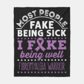 Fibromyalgie Bewustzijn Warrior Fake Being Well Fleece Deken (Voorkant)