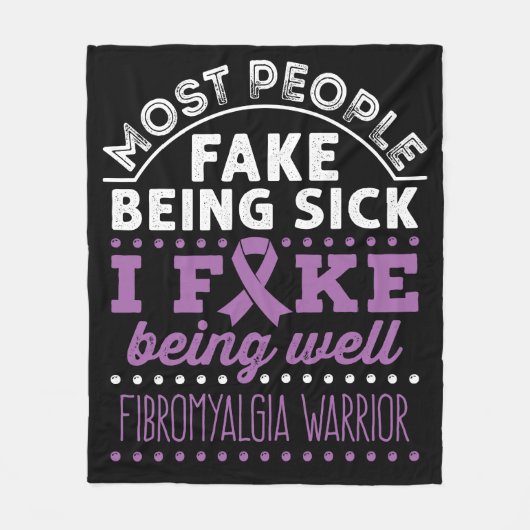 Fibromyalgie Bewustzijn Warrior Fake Being Well Fleece Deken (Voorkant)