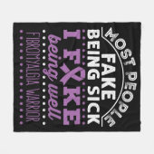 Fibromyalgie Bewustzijn Warrior Fake Being Well Fleece Deken (Voorkant (Horizontaal))