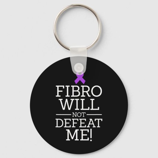 Fibromyalgie bewustzijn Warrior Fibro zal niet ver Sleutelhanger (Voorkant)