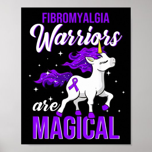 Fibromyalgie Bewustzijn Warrior Fun Eenhoorn Poster (Voorkant)