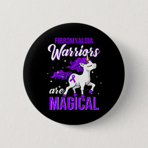 Fibromyalgie Bewustzijn Warrior Fun Eenhoorn Ronde Button 5,7 Cm