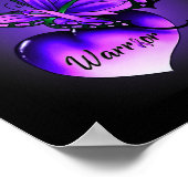 Fibromyalgie Bewustzijn Warrior Paarse lintboter Poster (Hoek)