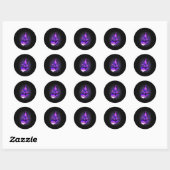 Fibromyalgie Bewustzijn Warrior Paarse lintboter Ronde Sticker (Vel)