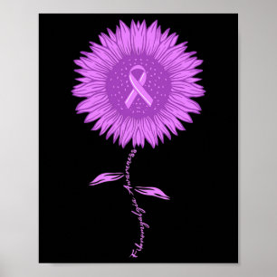 Fibromyalgie Bewustzijn Zonnebloem Paarse Lint 1 Poster