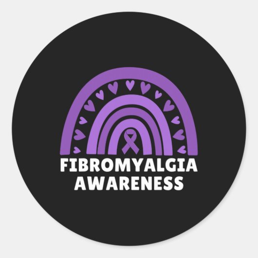 Fibromyalgie Bewustzijnsvermogen Mannen Vrouwen Re Ronde Sticker (Voorkant)