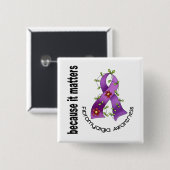 Fibromyalgie Bloed lint 3 Vierkante Button 5,1 Cm (Voorkant /achterkant)