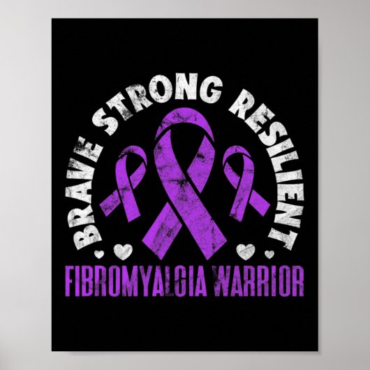 Fibromyalgie Brave Sterke Veerkrachtige Fibro Awar Poster (Voorkant)