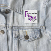 Fibromyalgie BUTTERFLES 3 Vierkante Button 5,1 Cm (In situ)