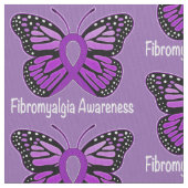 Fibromyalgie Butterfly Awareness Ribbon Stof (Close Up)
