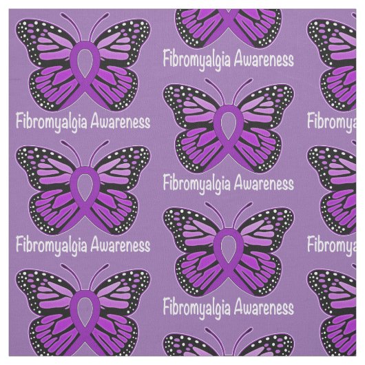 Fibromyalgie Butterfly Awareness Ribbon Stof (Swatch)