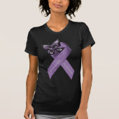 Fibromyalgie Butterfly Koolstof T-shirt (Voorkant)