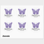Fibromyalgie Butterfly Ronde Sticker (Vel)