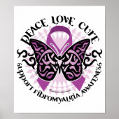 Fibromyalgie Butterfly Tribal Poster (Voorkant)