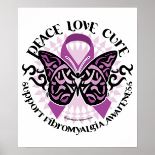Fibromyalgie Butterfly Tribal Poster