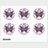 Fibromyalgie Butterfly Tribal Ronde Sticker (Vel)