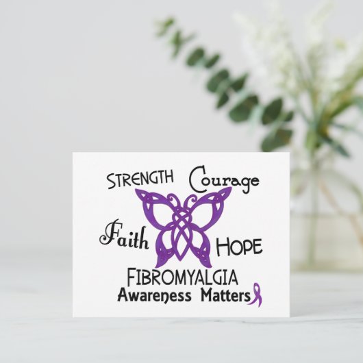 Fibromyalgie Celtic Butterfly 3 Briefkaart (Staand voorkant)