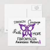 Fibromyalgie Celtic Butterfly 3 Briefkaart (Voorkant / Achterkant)
