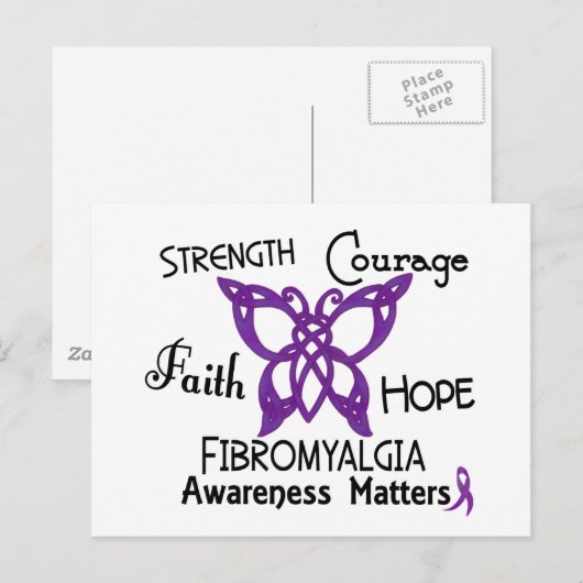 Fibromyalgie Celtic Butterfly 3 Briefkaart (Voorkant / Achterkant)