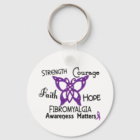 Fibromyalgie Celtic Butterfly 3 Sleutelhanger (Voorkant)