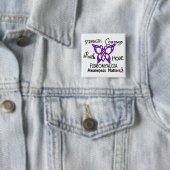 Fibromyalgie Celtic Butterfly 3 Vierkante Button 5,1 Cm (In situ)