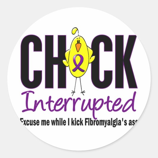 Fibromyalgie Chick Onderbroken Ronde Sticker (Voorkant)