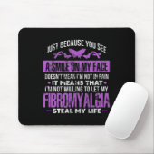 Fibromyalgie Fibro Warrior Paarse lintvlinder Muismat (Met muis)