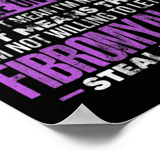 Fibromyalgie Fibro Warrior Paarse lintvlinder Poster (Hoek)