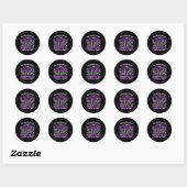 Fibromyalgie Fibro Warrior Paarse lintvlinder Ronde Sticker (Vel)