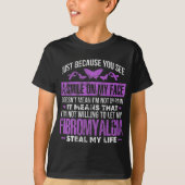 Fibromyalgie Fibro Warrior Paarse lintvlinder T-shirt (Voorkant)