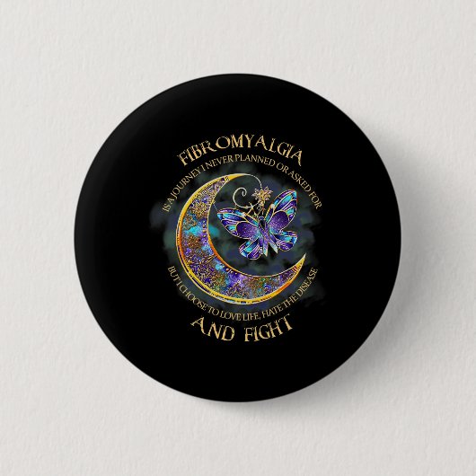 Fibromyalgie - Fibromyalgie Bewustheid 6 Ronde Button 5,7 Cm (Voorkant)