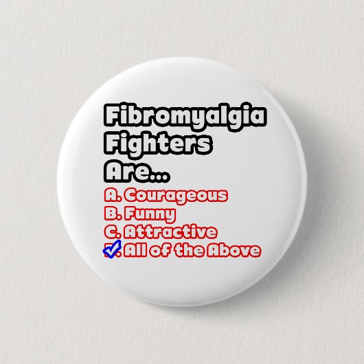Fibromyalgie Fighter Quiz Ronde Button 5,7 Cm (Voorkant)