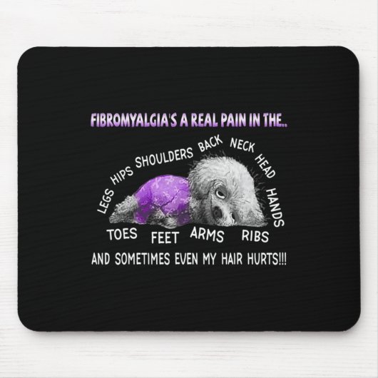 Fibromyalgie is een echte pijn Bichon Frise hond 1 Muismat (Voorkant)