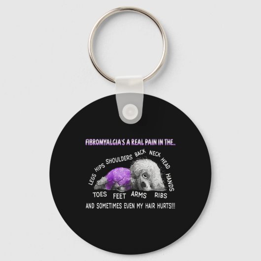 Fibromyalgie is een echte pijn Bichon Frise hond 1 Sleutelhanger (Voorkant)