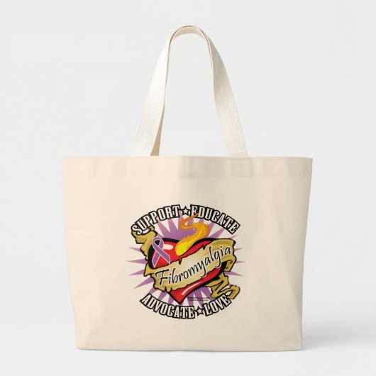 Fibromyalgie Klassieke hartslag Grote Tote Bag (Voorkant)