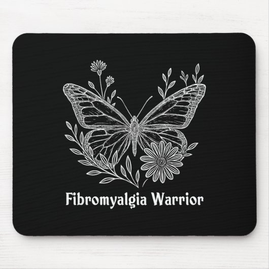 Fibromyalgie Krijger Bewustzijn Vlinder Onzichtbaa Muismat (Voorkant)