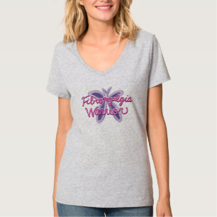 Fibromyalgie krijger - glitterige vlinder t-shirt