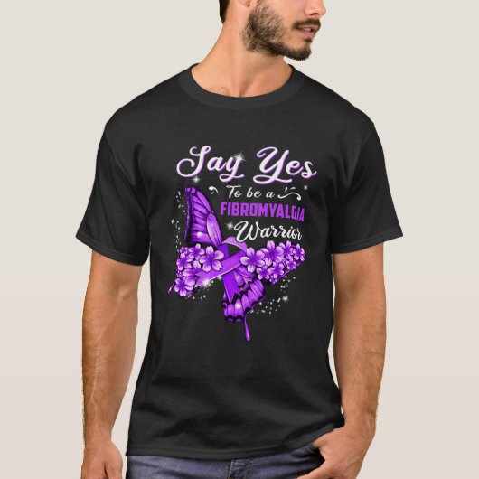 Fibromyalgie krijger Paarse vlinder vrouwen T-shirt (Voorkant)