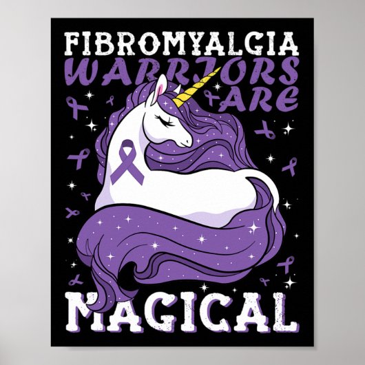 Fibromyalgie krijgers zijn magische eenhoorn liefh poster (Voorkant)