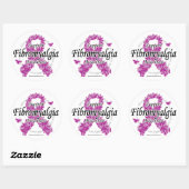 Fibromyalgie Lint van Butterflies 2 Ronde Sticker (Vel)
