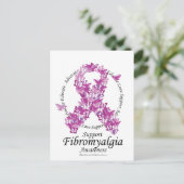 Fibromyalgie Lint van Butterflies Briefkaart (Staand voorkant)