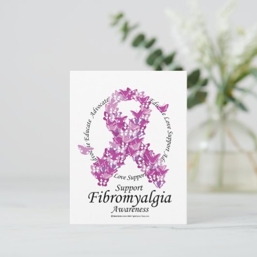 Fibromyalgie Lint van Butterflies Briefkaart (Staand voorkant)