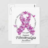 Fibromyalgie Lint van Butterflies Briefkaart (Voorkant / Achterkant)
