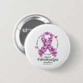 Fibromyalgie Lint van Butterflies Ronde Button 5,7 Cm (Voorkant /achterkant)