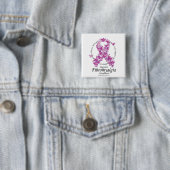 Fibromyalgie Lint van Butterflies Vierkante Button 5,1 Cm (In situ)