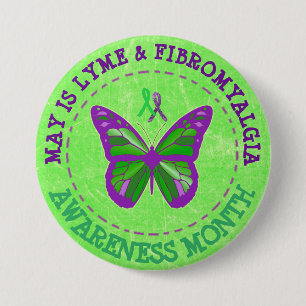Fibromyalgie & Lyme Bewustheid Month Ribbon Button