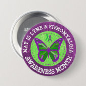 Fibromyalgie & Lyme Bewustheid Month Ribbon Button (Voorkant /achterkant)
