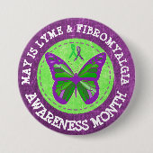 Fibromyalgie & Lyme Bewustheid Month Ribbon Button (Voorkant)