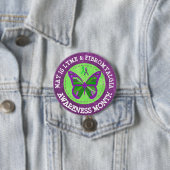 Fibromyalgie & Lyme Bewustheid Month Ribbon Button (In situ)