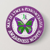 Fibromyalgie & Lyme Bewustheid Month Ribbon Button (Voorkant)
